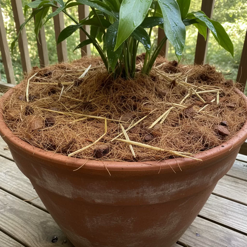 Sử dụng vật liệu phủ gốc giúp duy trì độ ẩm cho đất lâu hơn trong mùa nắng