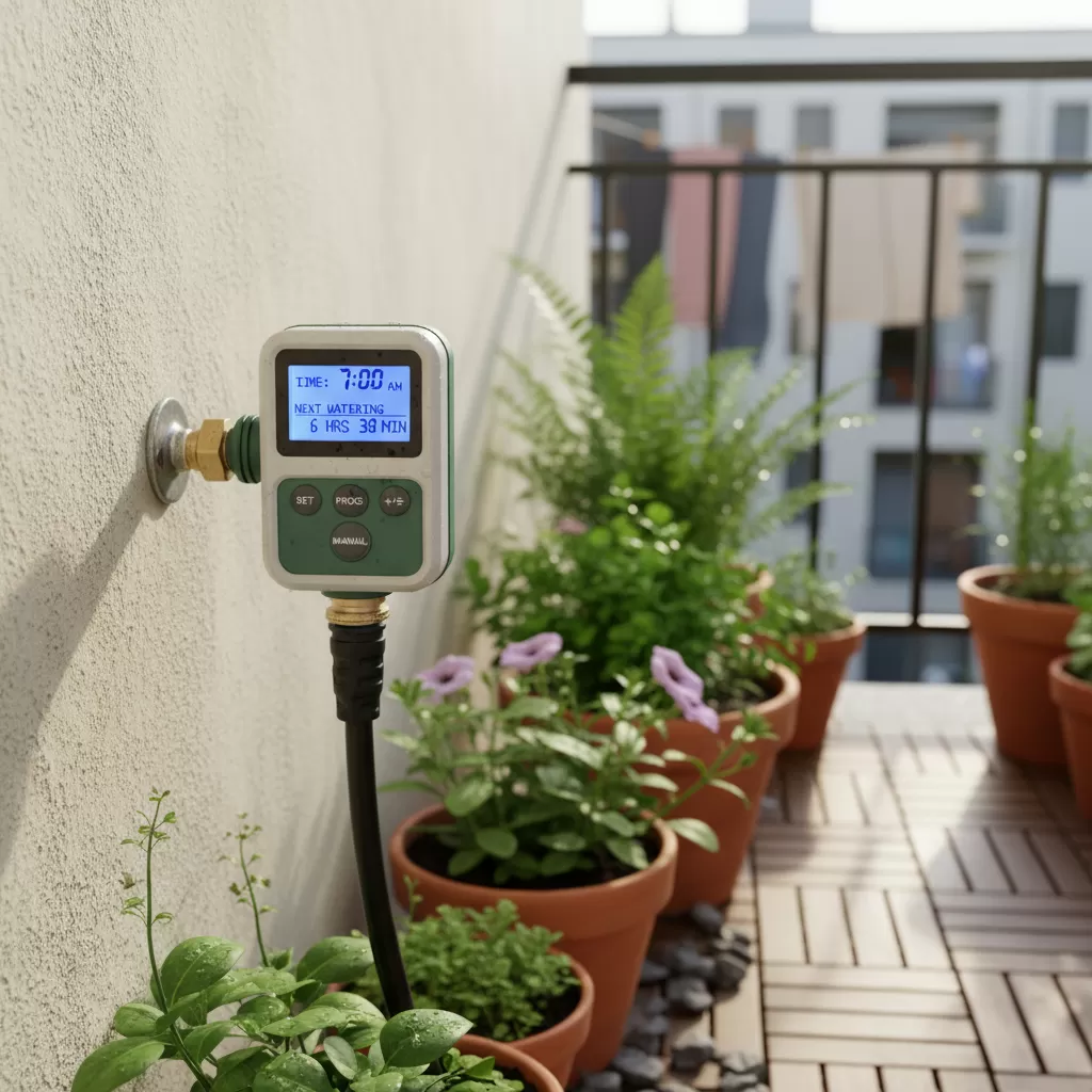Bộ hẹn giờ tự động là thành phần quan trọng giúp tối ưu hóa việc tưới tiêu