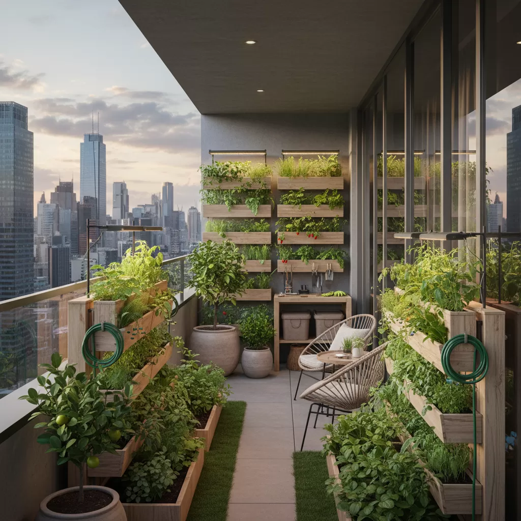Mô hình nông trại mini xanh mát giúp tối ưu hóa không gian sống tại chung cư