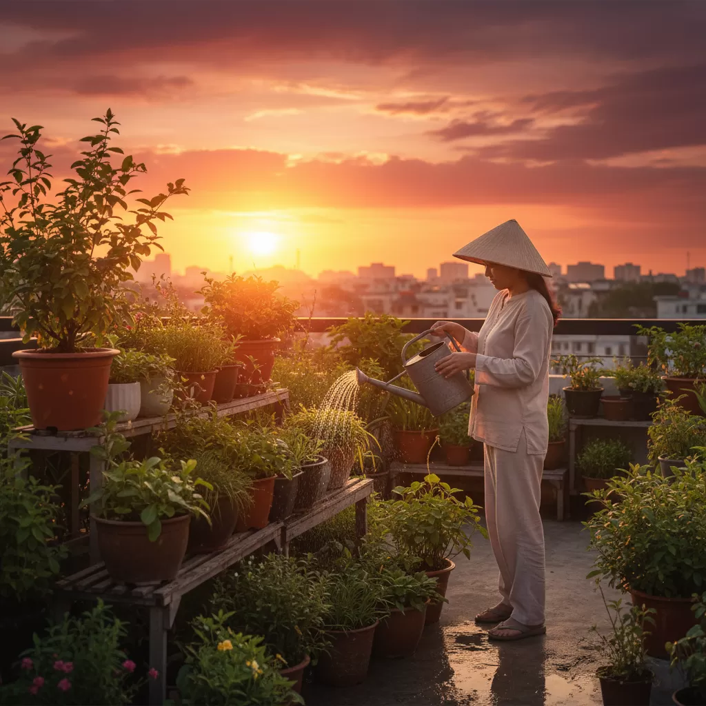 Tưới nước đúng thời điểm và đủ lượng giúp cây duy trì độ ẩm cần thiết để chống chọi với nắng gắt