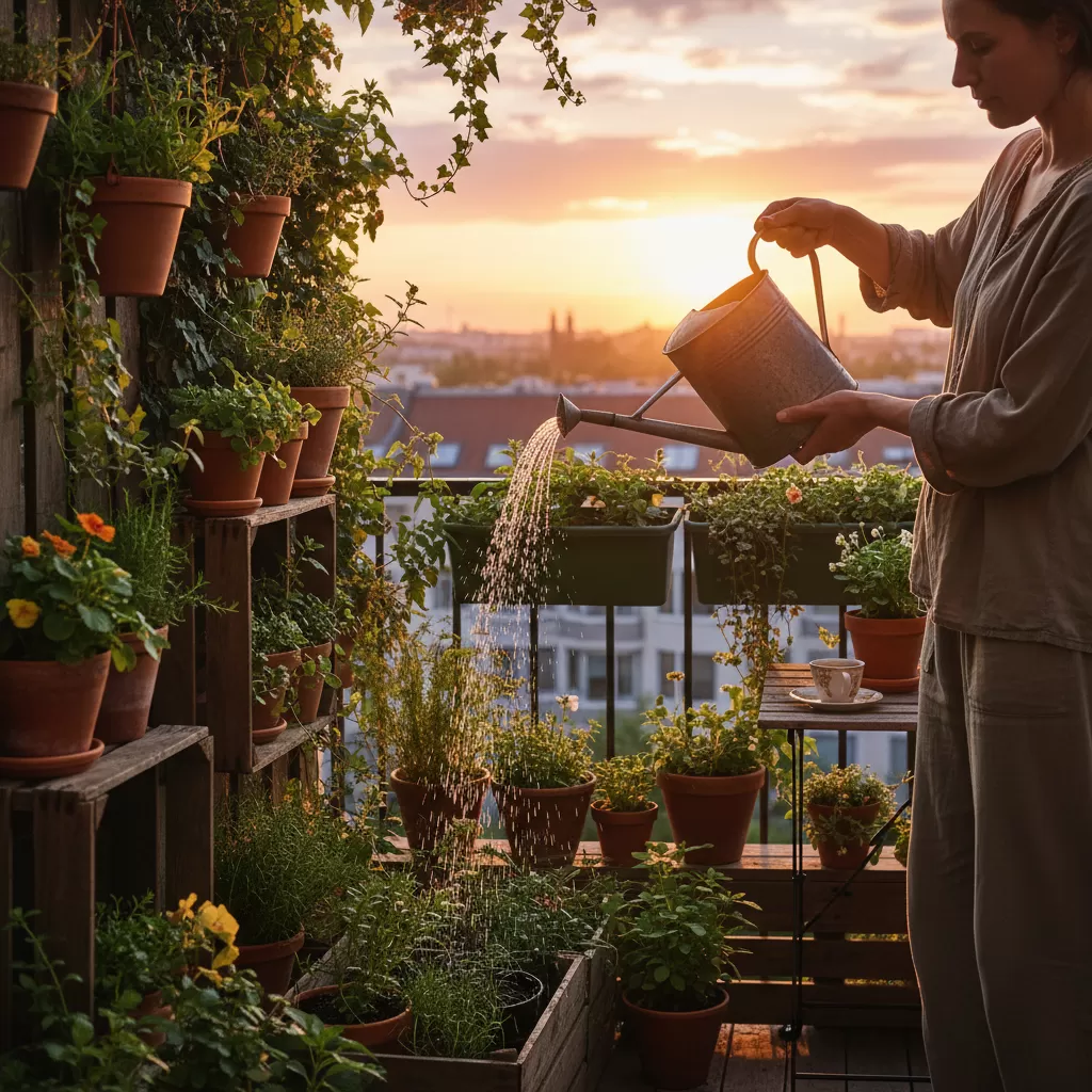 Duy trì độ ẩm và ánh sáng phù hợp giúp vườn ban công luôn xanh mướt