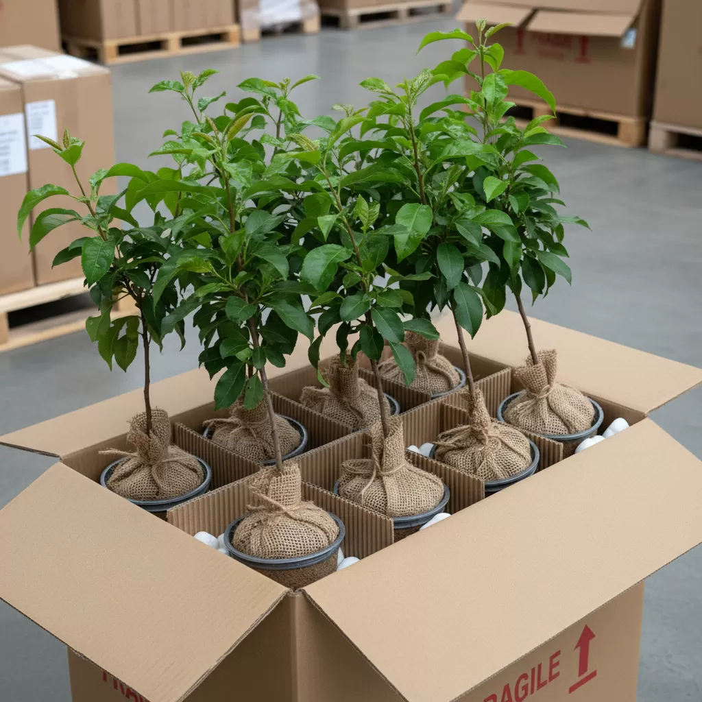 Quy trình đóng gói chuyên nghiệp là yếu tố then chốt bảo vệ cây giống khi vận chuyển