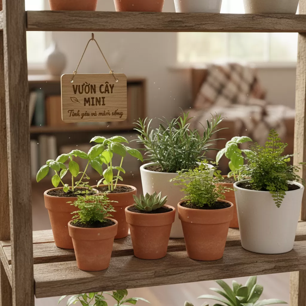 Sử dụng bảng tên giúp khu vườn mini trở nên chuyên nghiệp và thẩm mỹ hơn