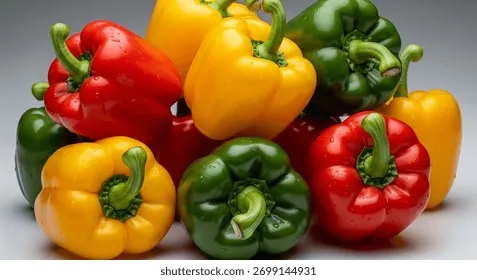 Sự kết hợp màu sắc tuyệt vời giữa cải bẹ vàng và ớt chuông đỏ vàng