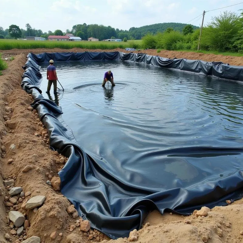 Các bước trải màng HDPE đòi hỏi sự phối hợp nhịp nhàng